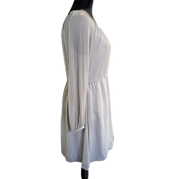 J Crew 100% Silk Gray Long Sleeve Size 2 Dress With Pockets Retails $168 - Picture 6 of 12